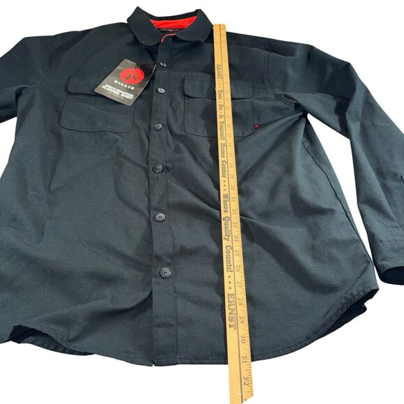 Killik Button Up Shirt Mens XXL Black Long Sleeve Flap Pockets Outdoor Hunting - Picture 6 of 15